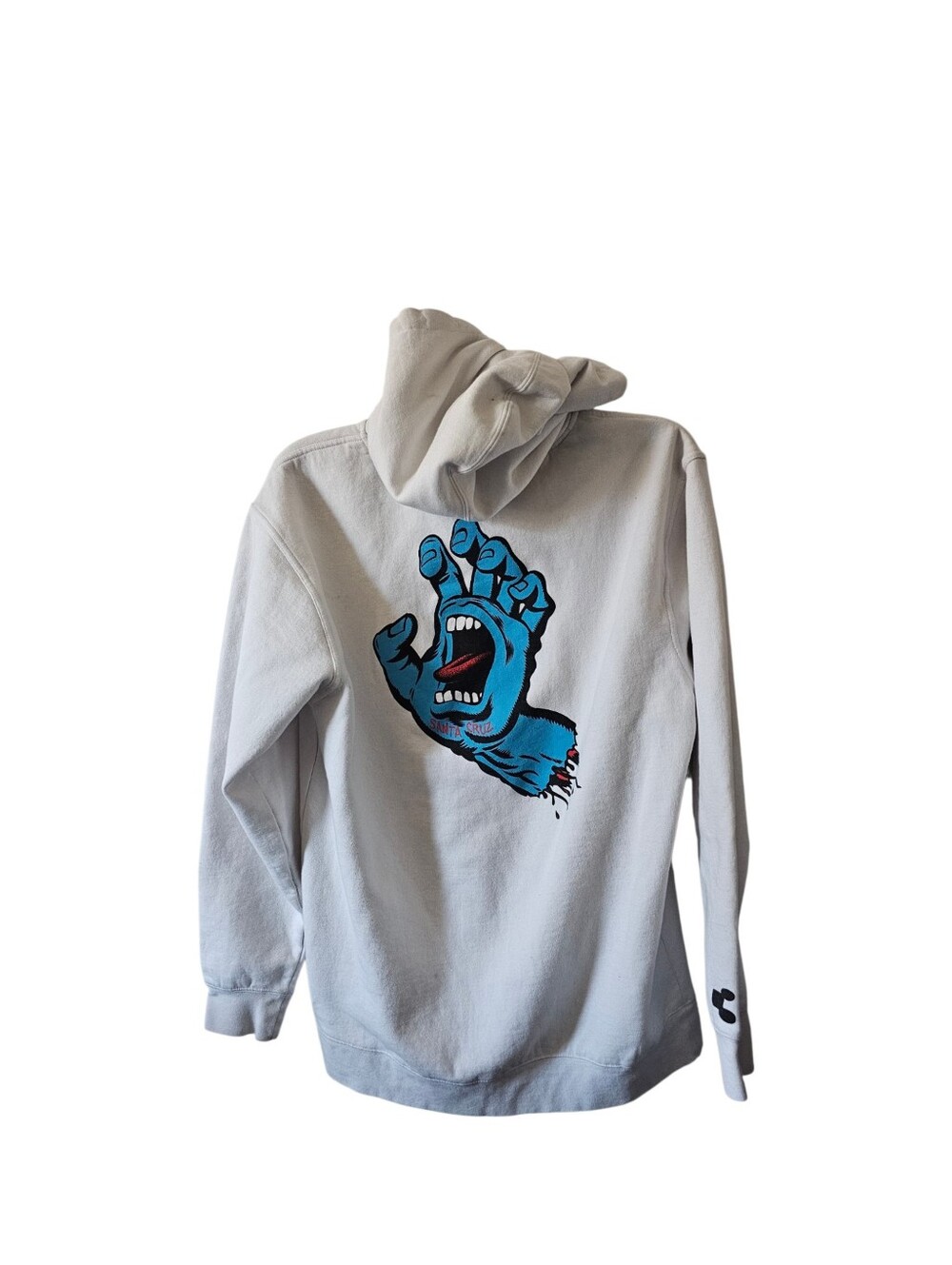 ThirtyTwo Santa Cruz Screaming Hand Hoodie White Mens L Flawed Read Description